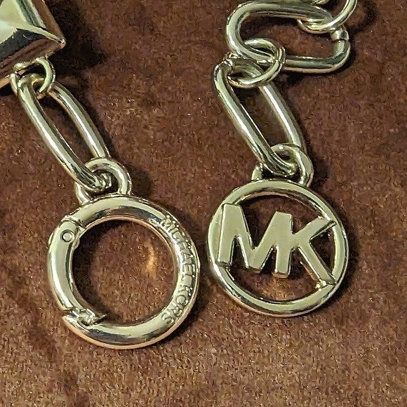 Michael Kors Chain Link Adjustable Belt Light Gold Metal S/M - Picture 5 of 8